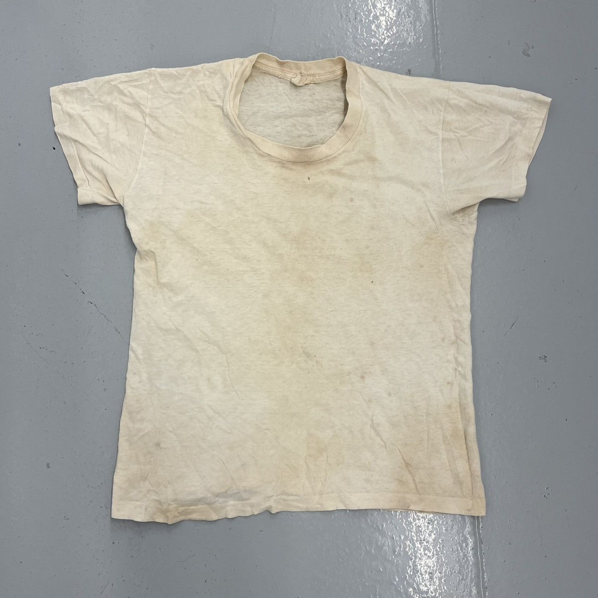 Other Vintage 60s Pak Nit White Distressed Cotton Blank T Shirt Hoodie, Sweatshirt | FlexRushtees.com