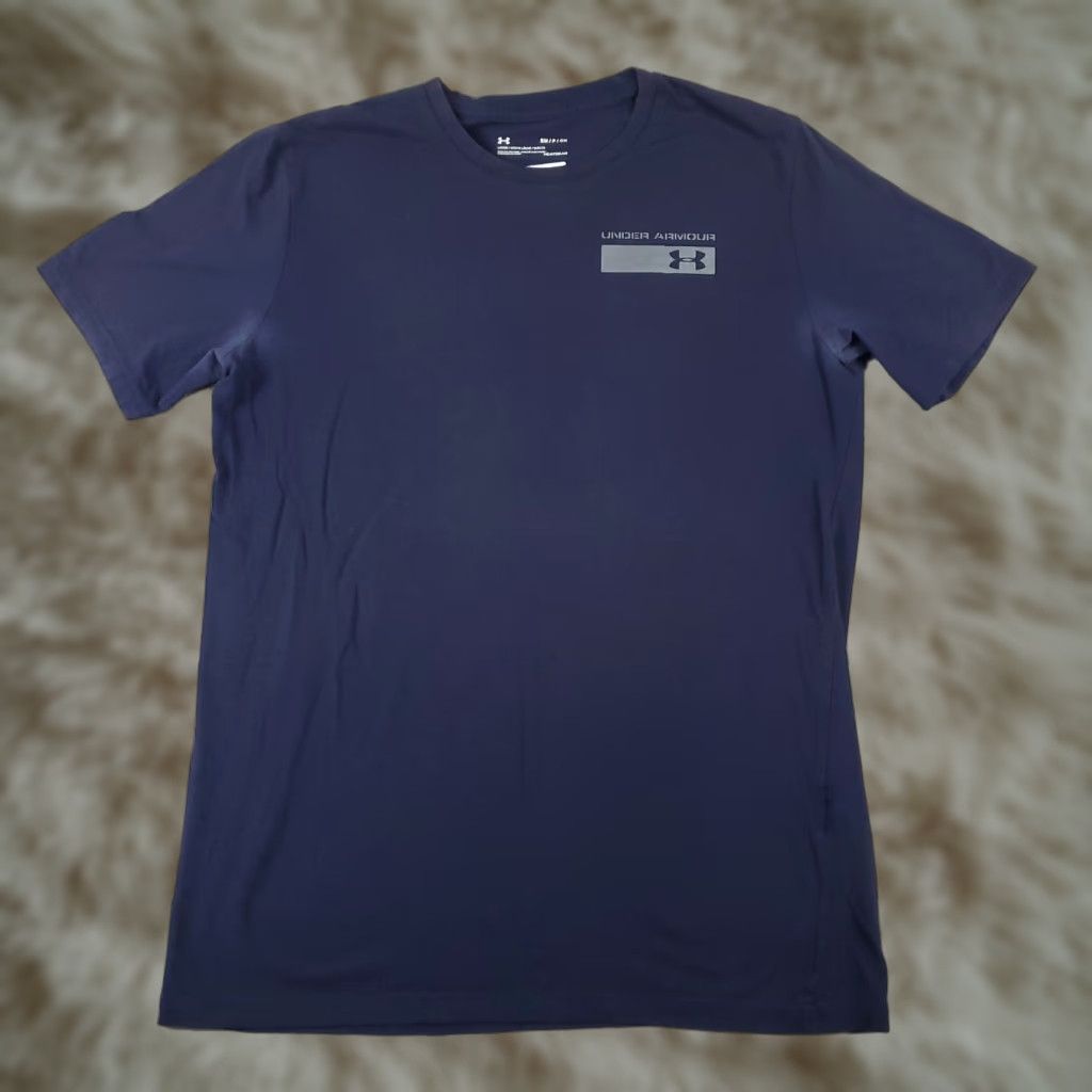 Armour Under Armour T Shirt Mens Small Blue Casual Short Sleeve Graphic Sports