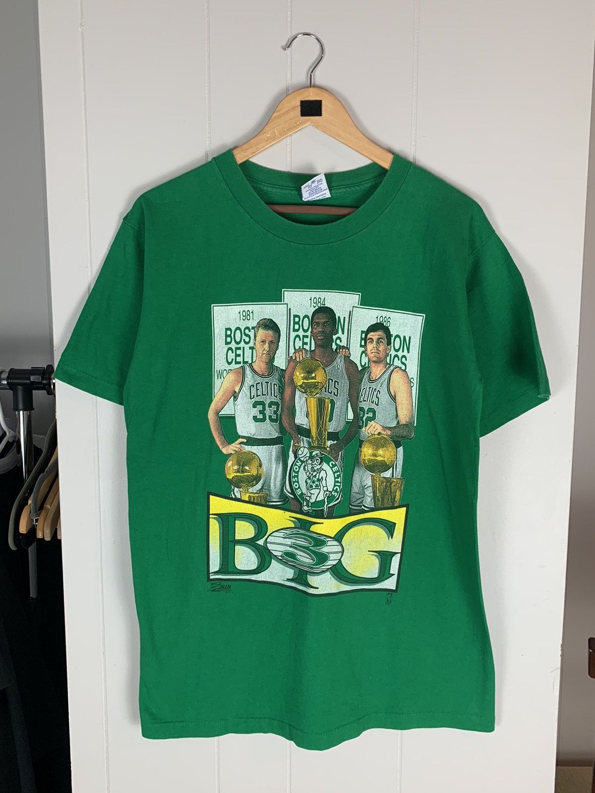 Salem Sportswear X Vintage Vintage Salem Sportswear Boston Celtics Big Three Shirt Hoodie, Sweatshirt | FlexRushtees.com