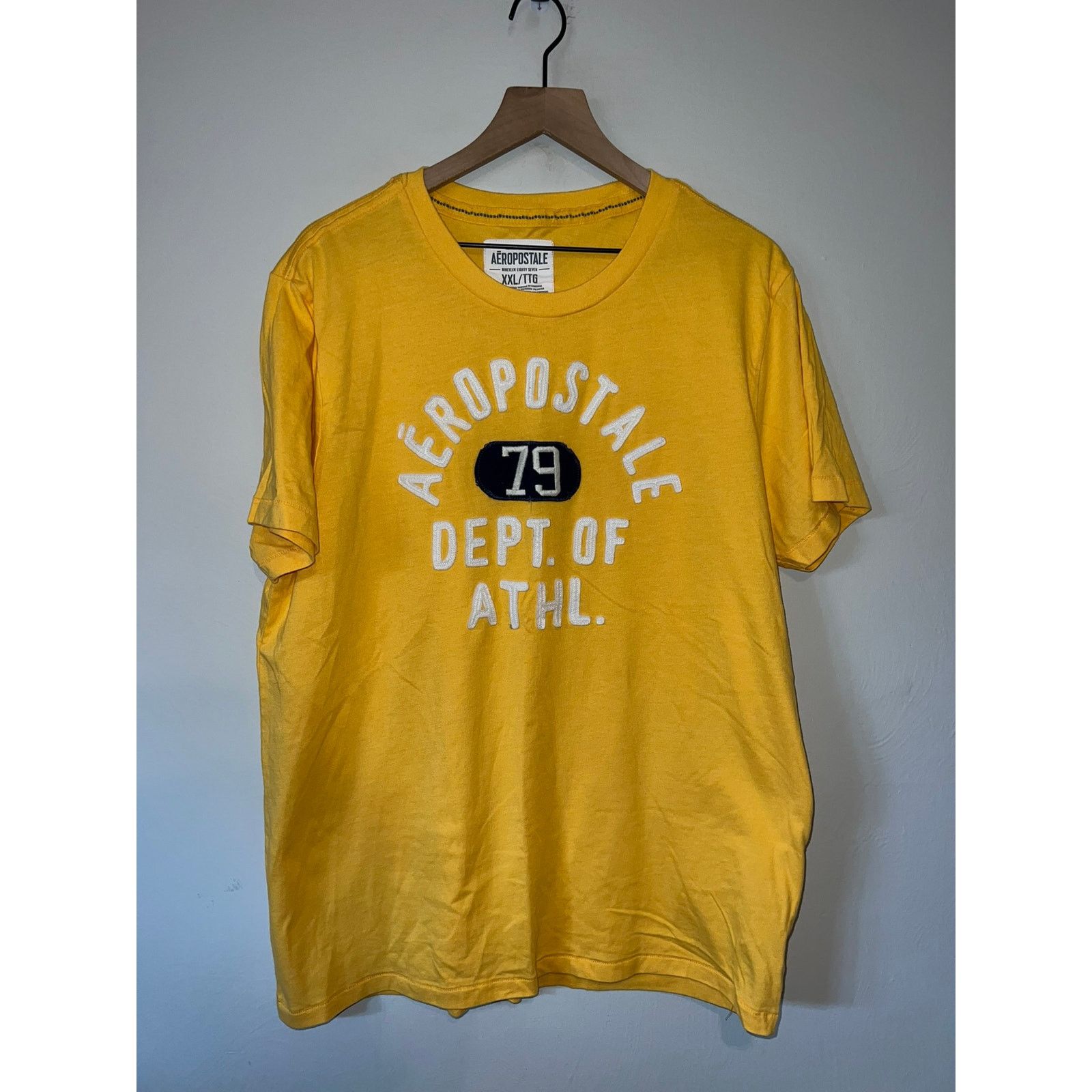 Y2k Aeropostale Dept Of Athletics Yellow Shirt Tee 2000s 2xl