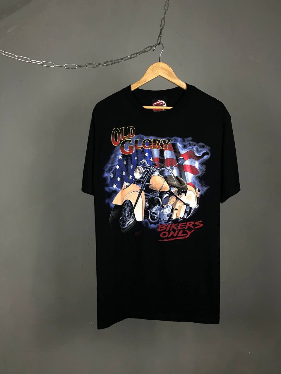 Band Tees Old Glory Bikers Only 1996 Vintage Rock Bikers Tee Hoodie, Sweatshirt | FlexRushtees.com