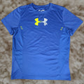Armour Under Armour Shirt Boys Large Blue Loose Fit Heatgear Vented Gym Basketball Play