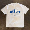Japanese Brand White Washed Vintage Fishbone Print T Shirt Hoodie, Sweatshirt | FlexRushtees.com
