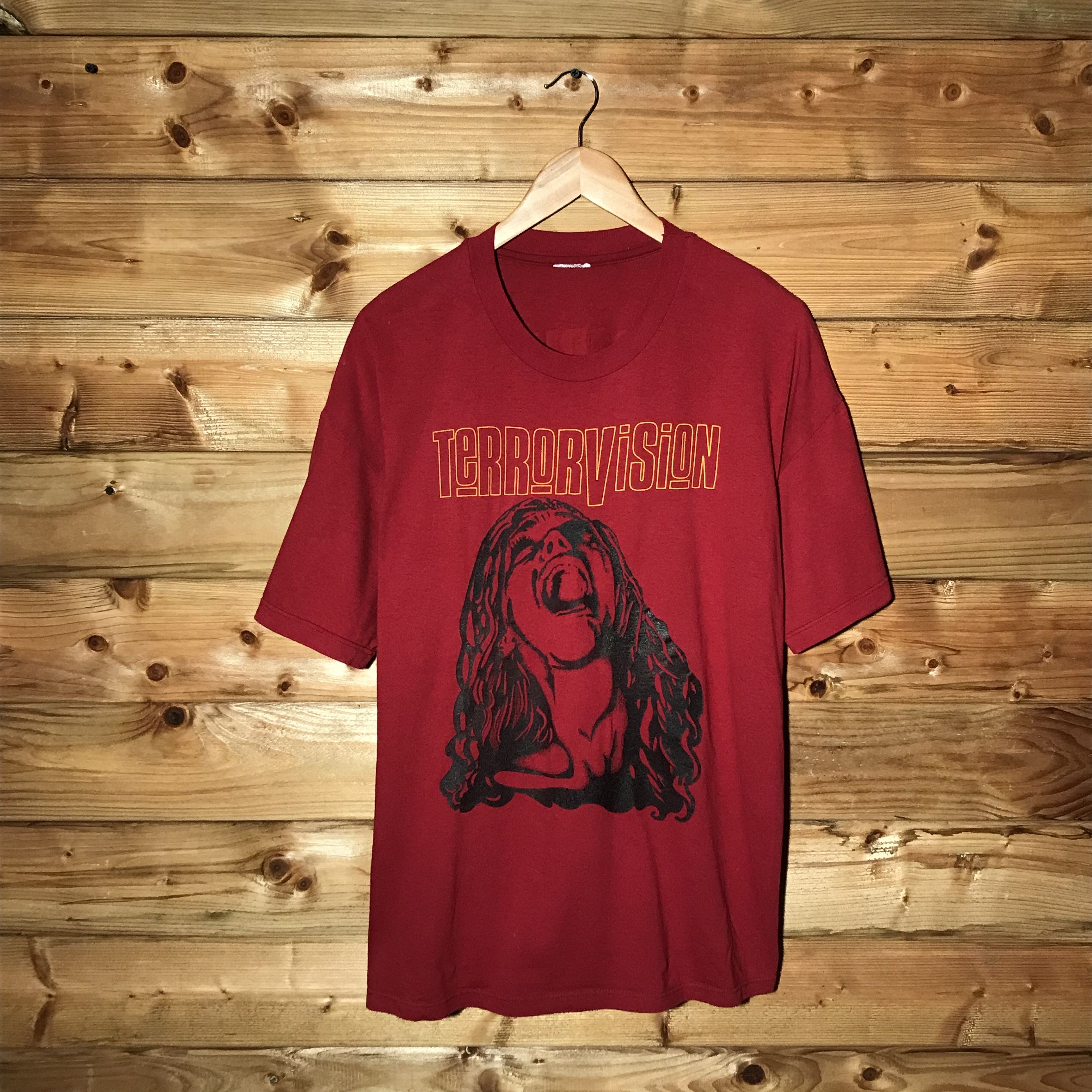 Vintage 1993 Terrorvision Screaming Girl Centre Spellout Band Tee