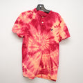 American Eagle Outfitters Red Tie Dye Logo Trippy Festival Music Henley Tee Medium