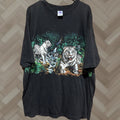 Vintage Habitat Tiger Aop Shirt Men S 2xl Black 90s 1990s Animals Cotton Shirt Mens Hoodie, Sweatshirt | FlexRushtees.com