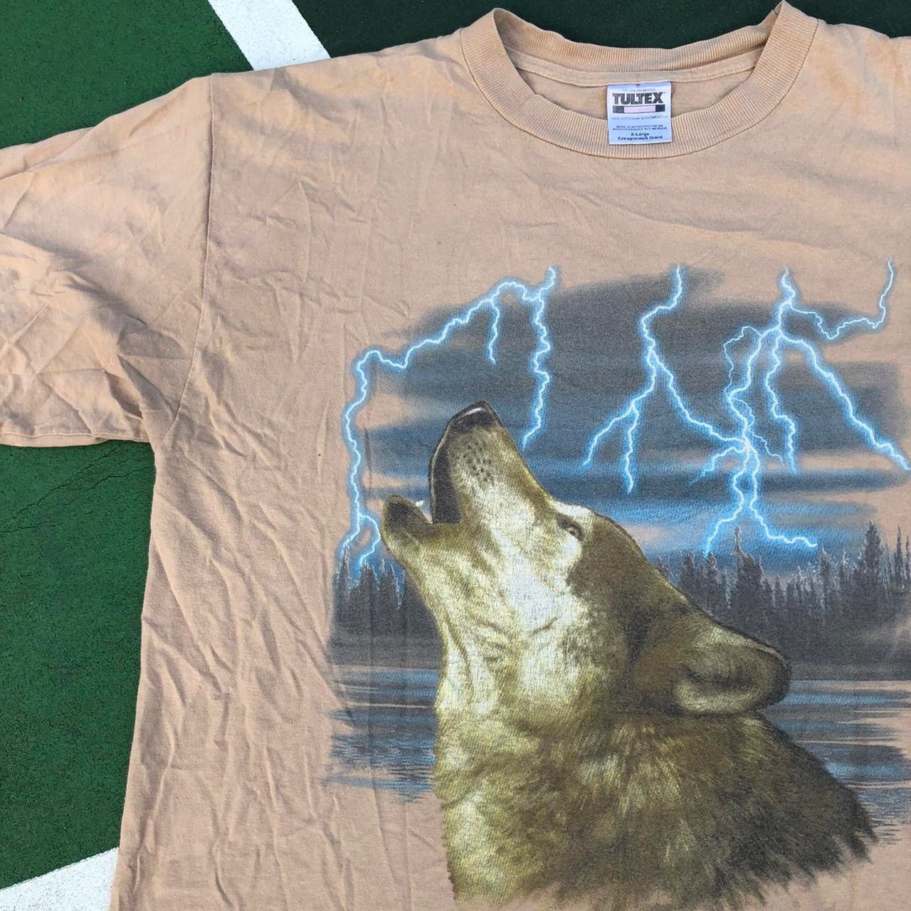 90s Vintage Lightning Wolf Tee Shirt Hoodie, Sweatshirt | FlexRushtees.com