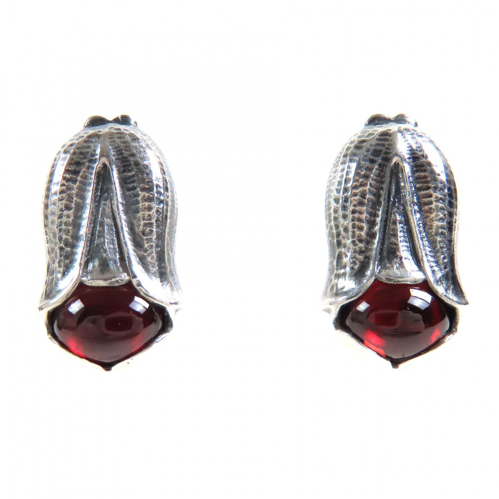 Other Georg Jensen 2007 Ear Clip Earring Silver Garnet Earring Metal Earrings Duty Free For Us