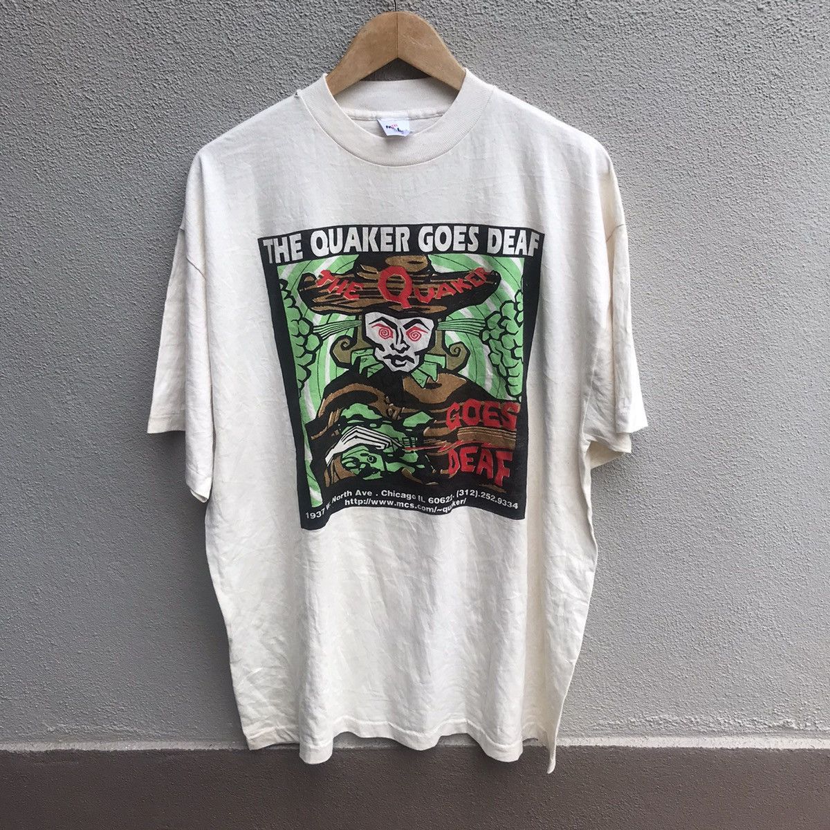 Vintage The Quaker Goes Deaf Records Store Tee