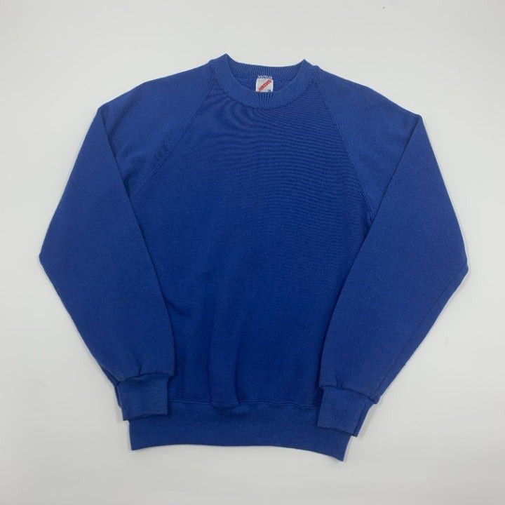 Vintage 90s Jerzees Blue Sweater Size M Made In Usa