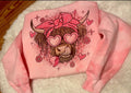 Pink Tie Dye Highland Cow Valentine’S Day Sweatshirt