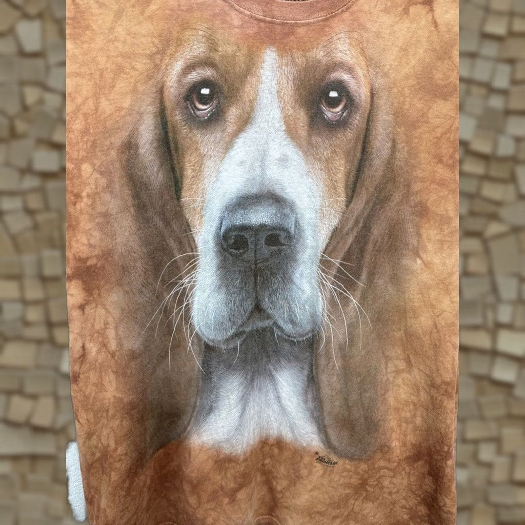 Mountain Vintage The Mountain T Shirt Xl Adult Brown Basset Hound Graphic Dog Animal 2010s Mens