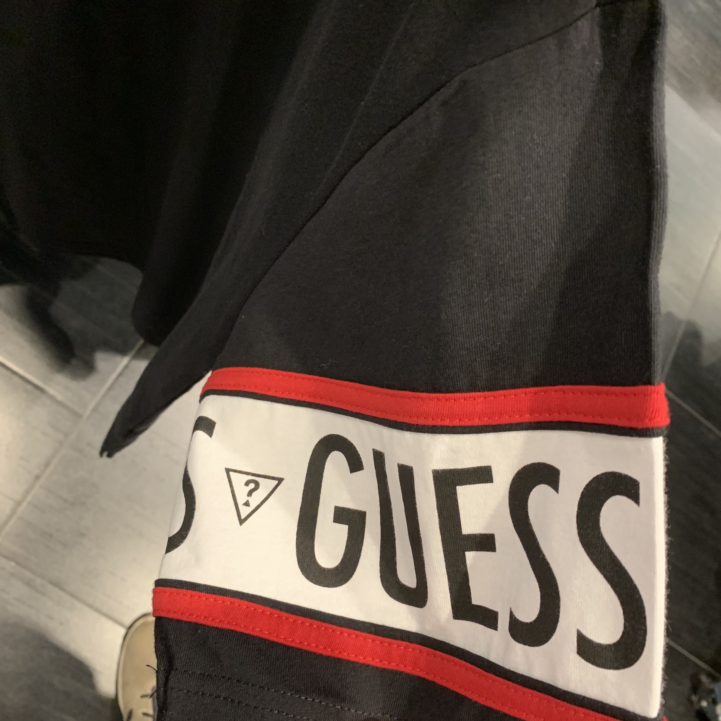 Guess Deadstock Sleeve Logo Tee Hoodie, Sweatshirt | FlexRushtees.com