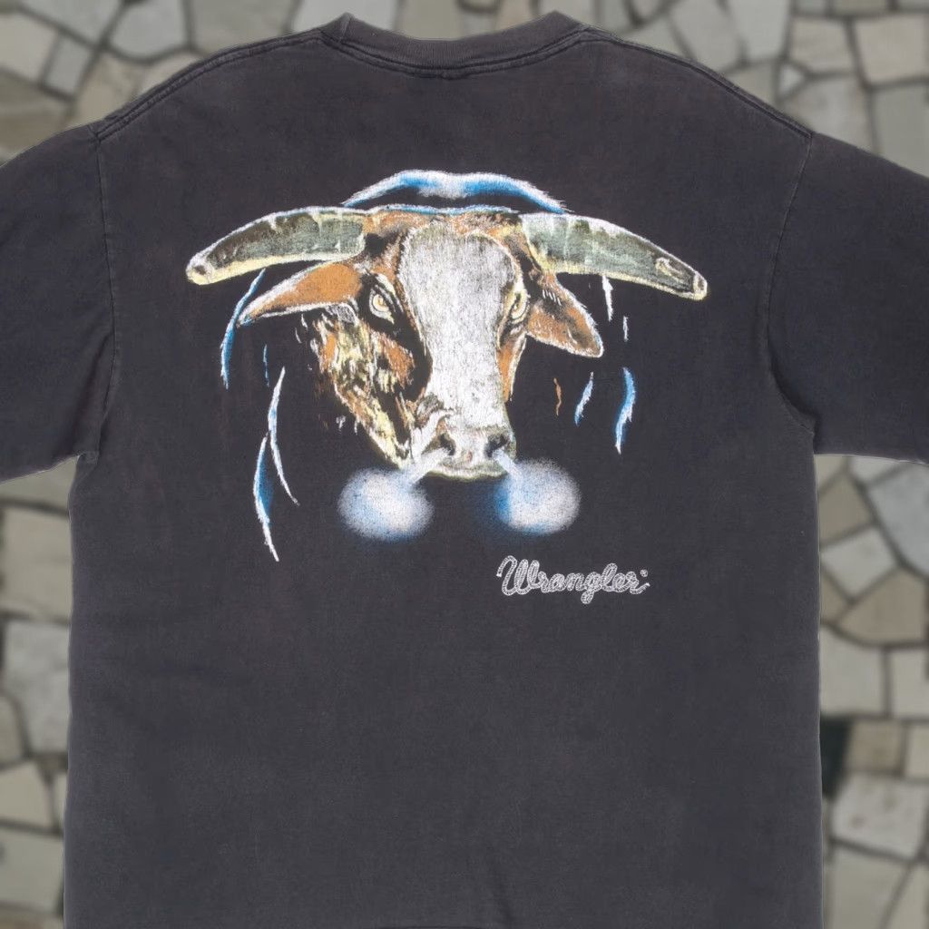 Vintage Wrangler Bull Rodeo 1990s Tee Shirt Large Made In Usa Shirt Unisex 1990s Wrangler B Hoodie, Sweatshirt