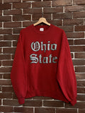 Vintage 80s Ohio State Logo Jerzees Crewneck Red Large Hype