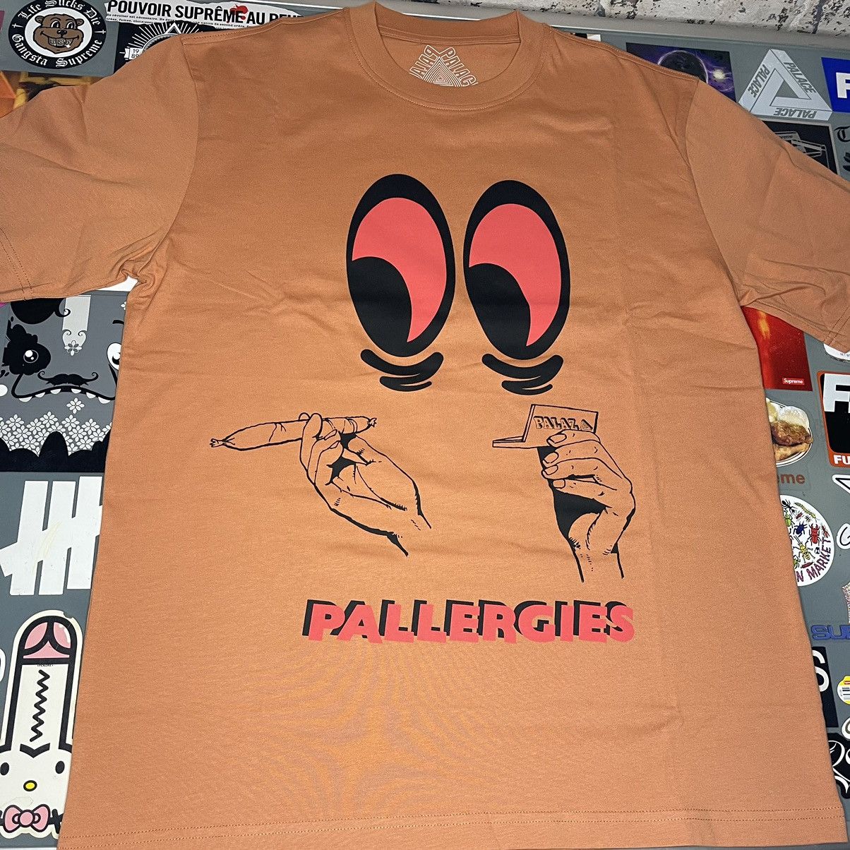 Palace Pallergies Tee Caramel Large Brand New Hoodie, Sweatshirt | FlexRushtees.com