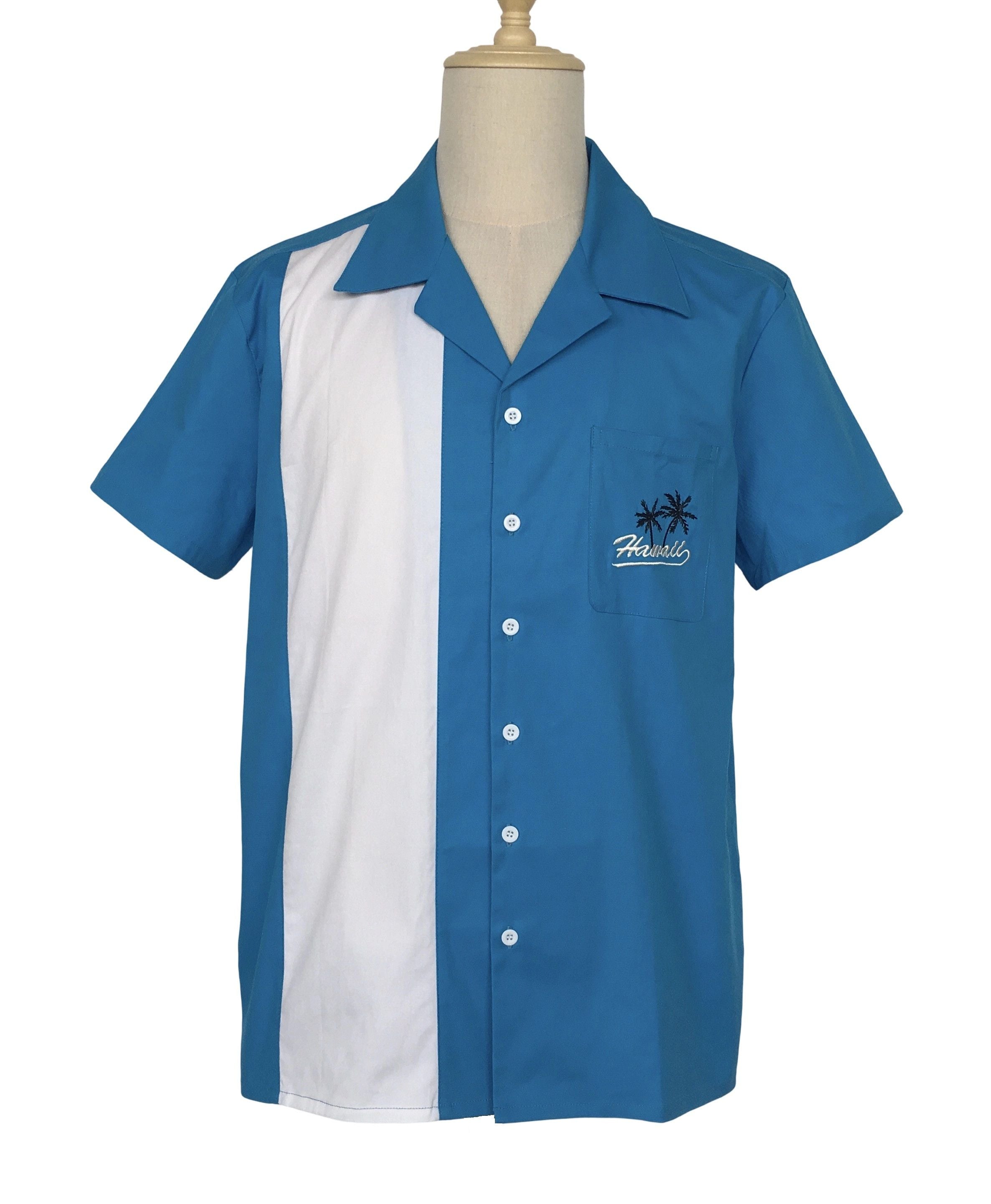 Other Embroidery Blue Hawaiian Summer Beach Shirts