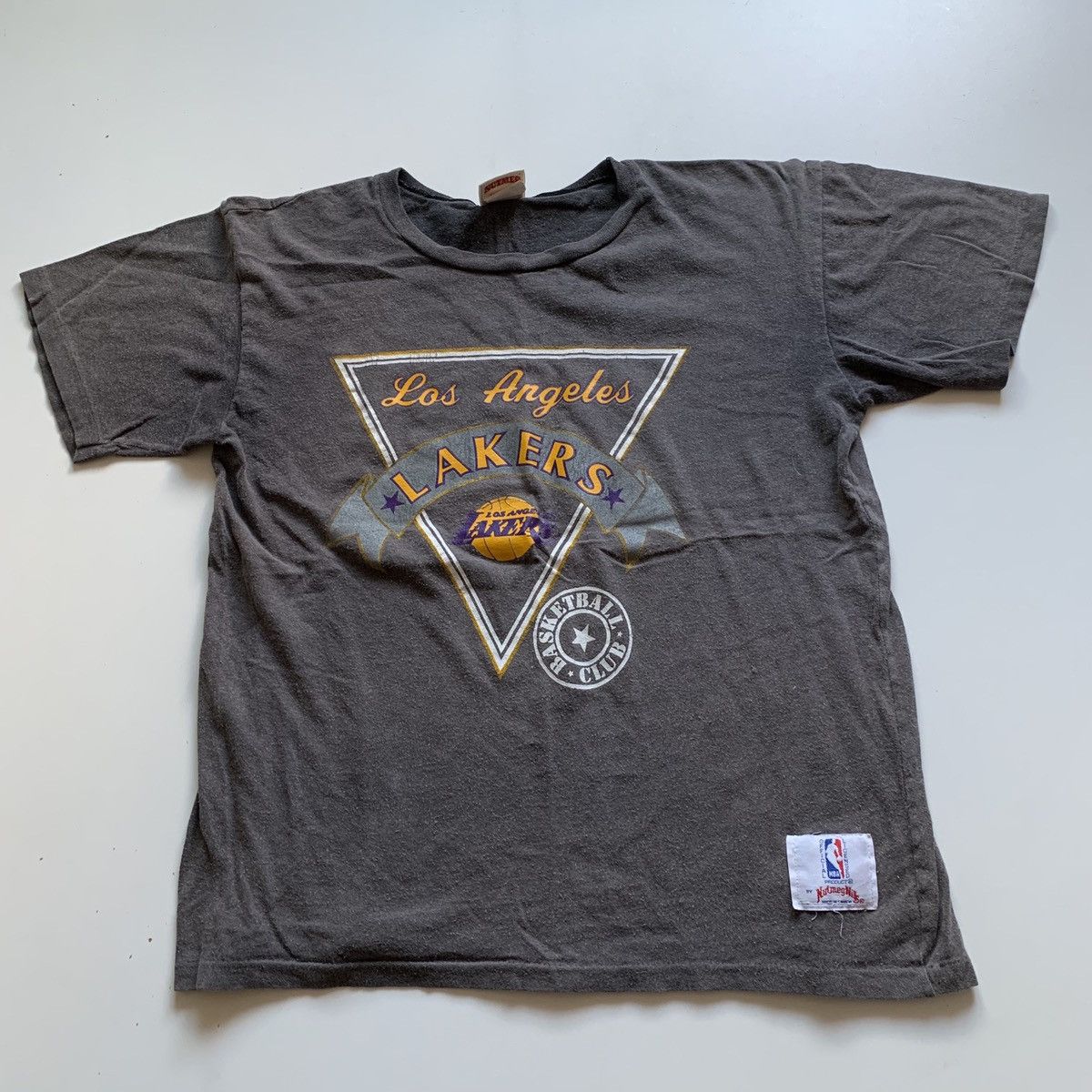 Vintage 80s Los Angeles Lakers Nba Graphic Faded T Shirt Hoodie, Sweatshirt | FlexRushtees.com