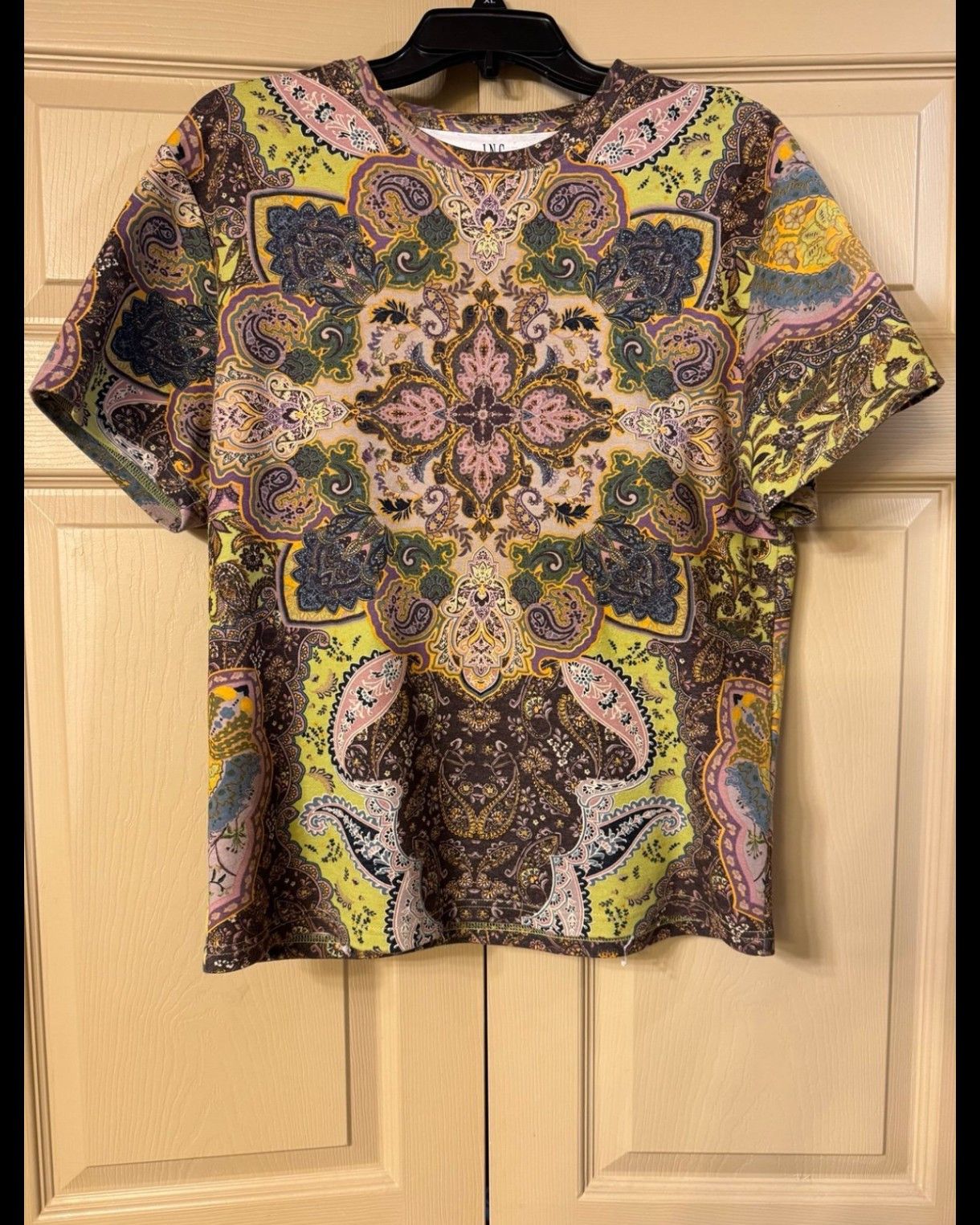 I N C Inc International Concepts Psychedelic Paisley T Shirt M