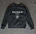 Balmain Men S Black Velvet Logo Sweatshirt Size M