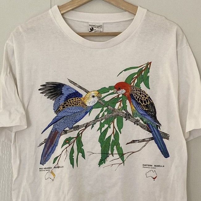Vintage 90s Eastern Rosella Tee Wildlife Artist Graphic Hoodie, Sweatshirt | FlexRushtees.com