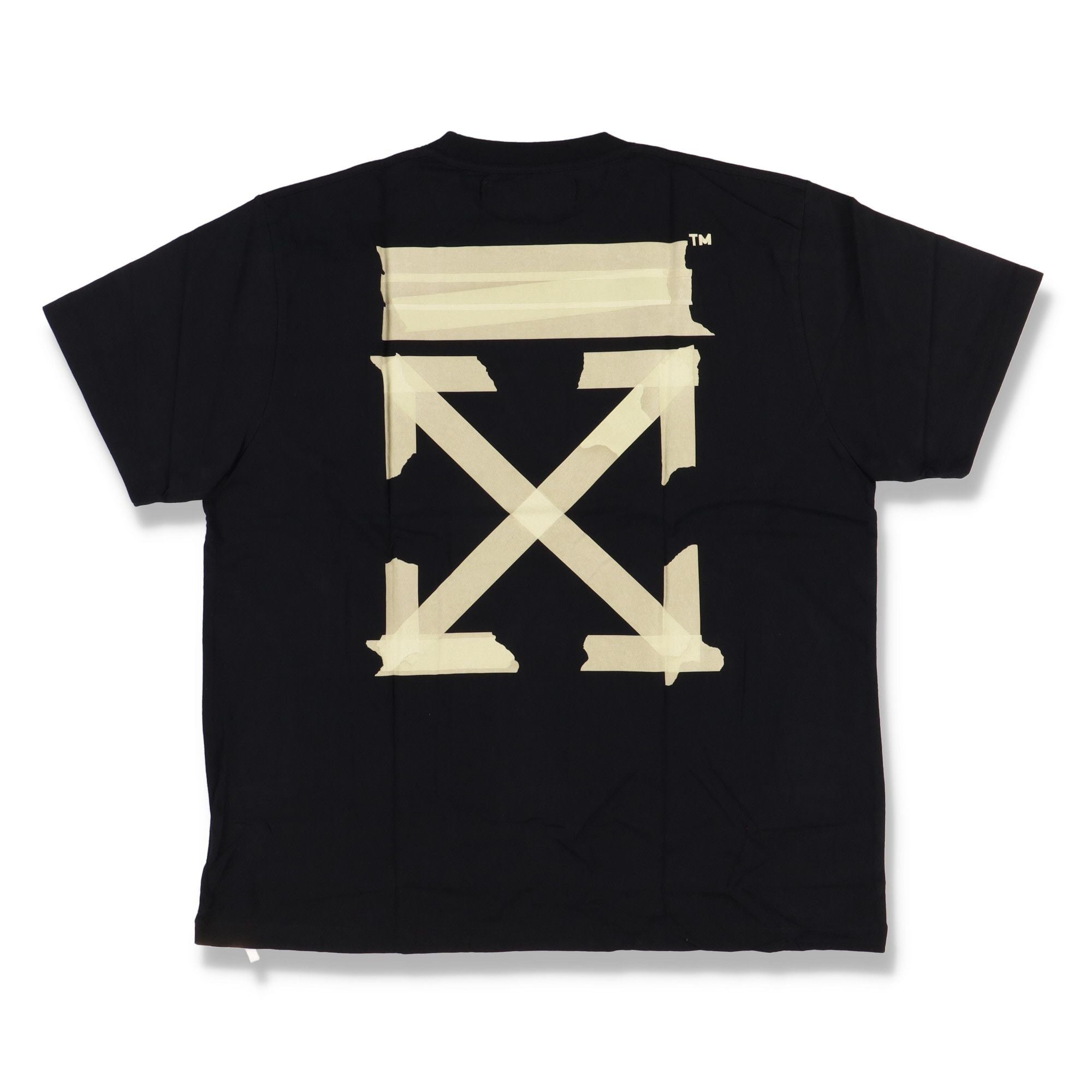 Off White Black Tape Arrows Logo Oversized T Shirt Hoodie, Sweatshirt | FlexRushtees.com