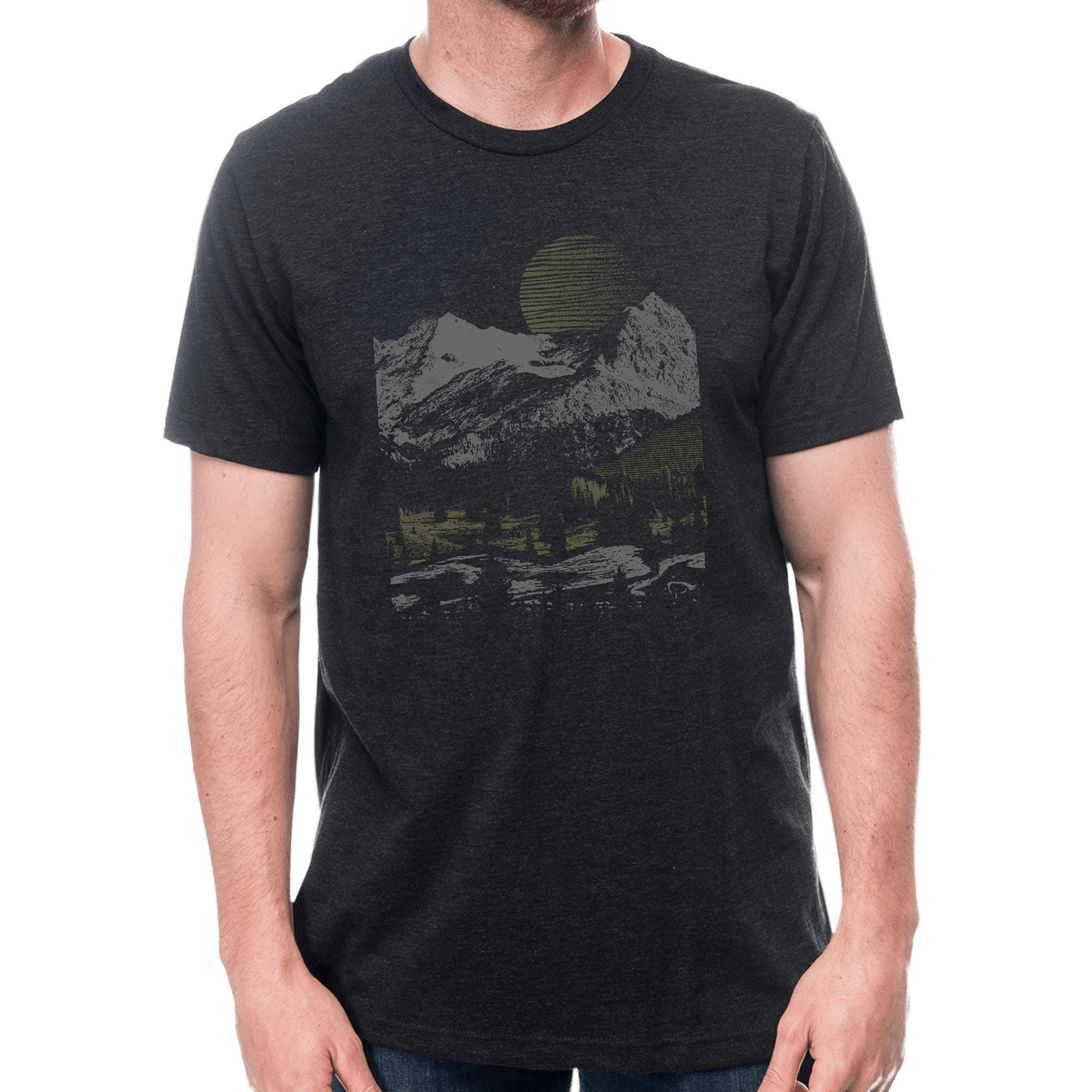 Vintage Men S Tri Blend Graphic Tee Mountain Duotone