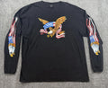 Designer Vintage Usa Eagle Shirt Xl American Flag Sleeves Biker Tee Hoodie, Sweatshirt | FlexRushtees.com