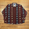 Vintage Wrangler Pearl Snap Tribal Aztec Southwestern Shirt