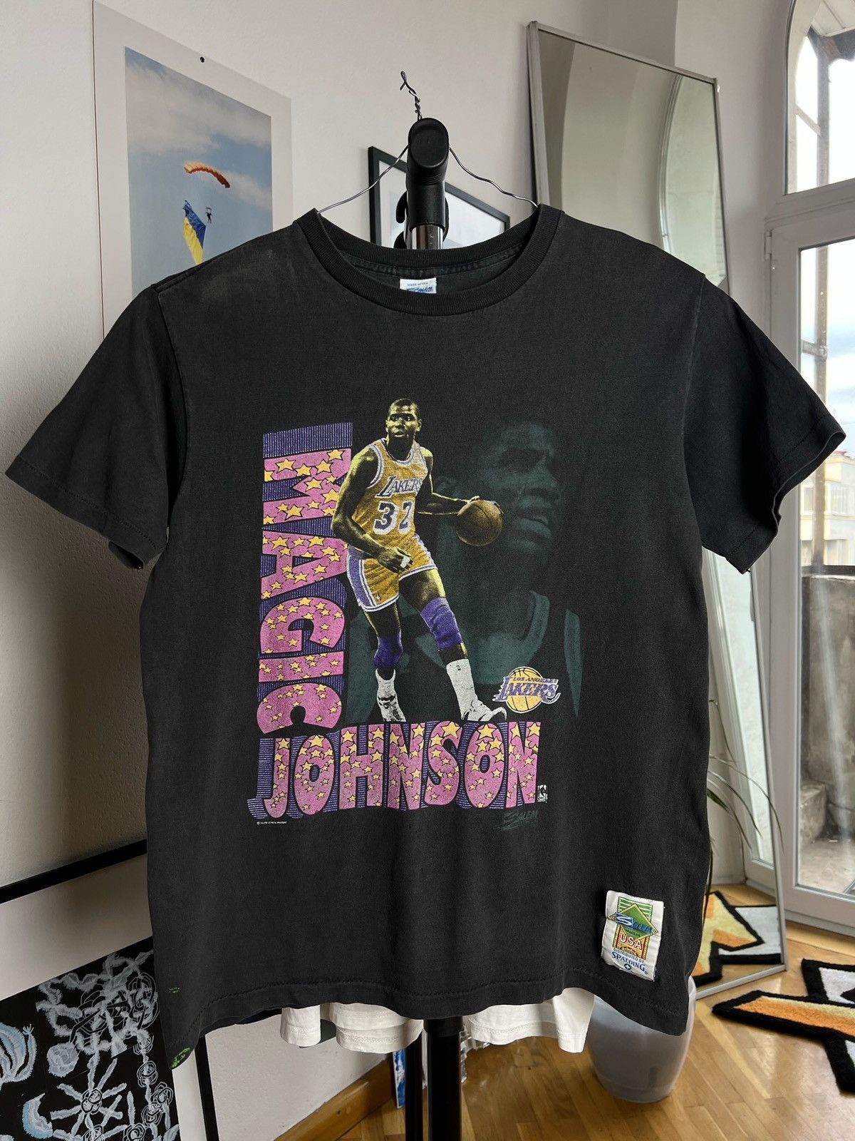 Salem Sportswear X Vintage Vintage Magic Johnson Lakers T Shirt Hoodie, Sweatshirt | FlexRushtees.com