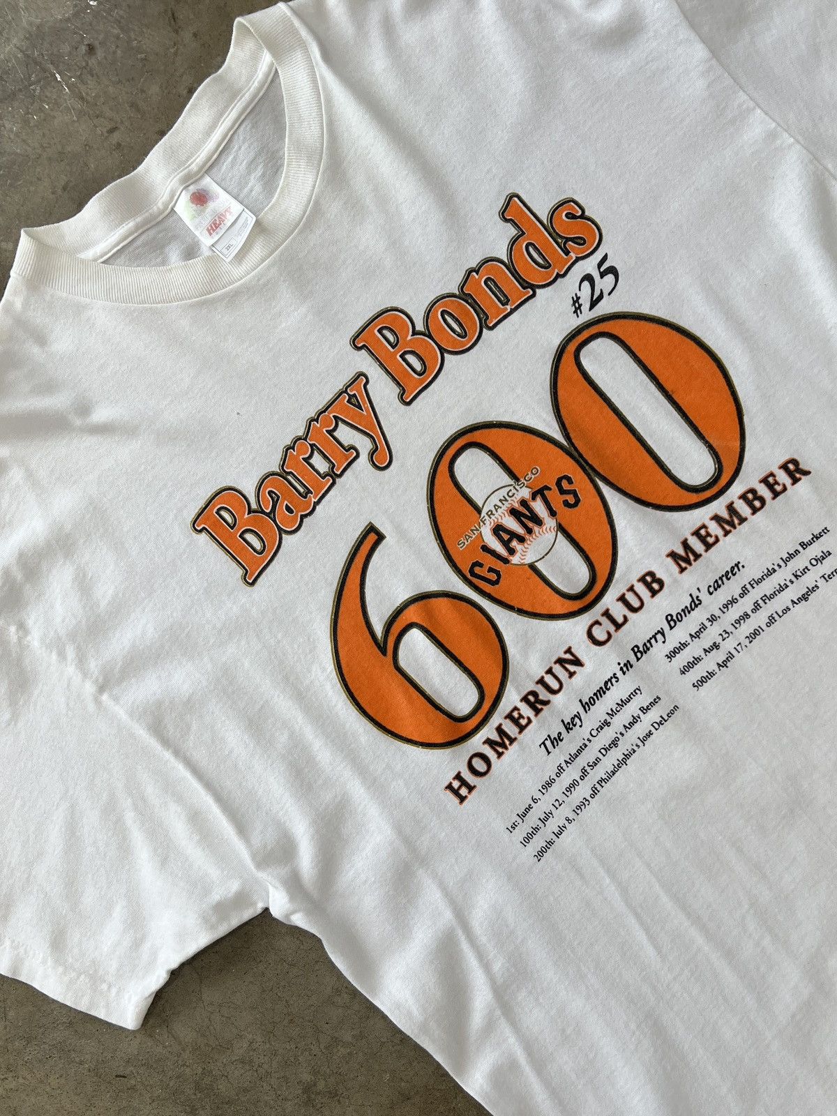 Vintage Barry Bonds Homerun San Francisco Giants Tee Xxl Hoodie, Sweatshirt | FlexRushtees.com