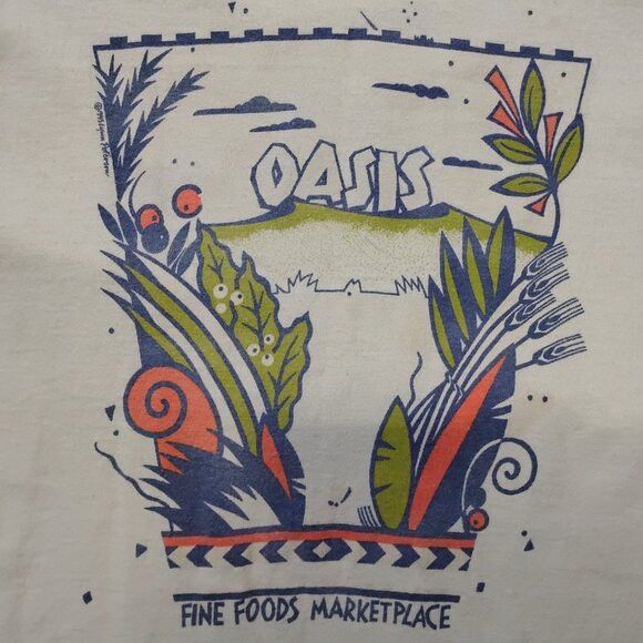 Fruit Of The Loom Vintage 90s Oasis Fine Foods Marketplace T Shirt Hoodie, Sweatshirt | FlexRushtees.com