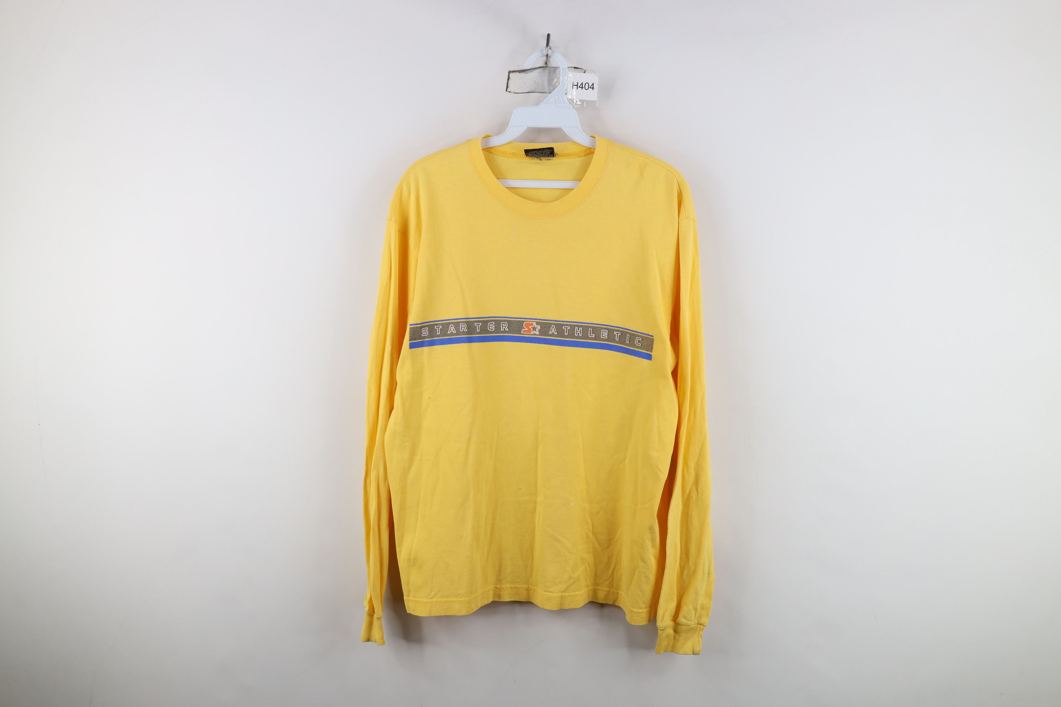Vintage 90s Starter Spell Out Long Sleeve T Shirt Yellow