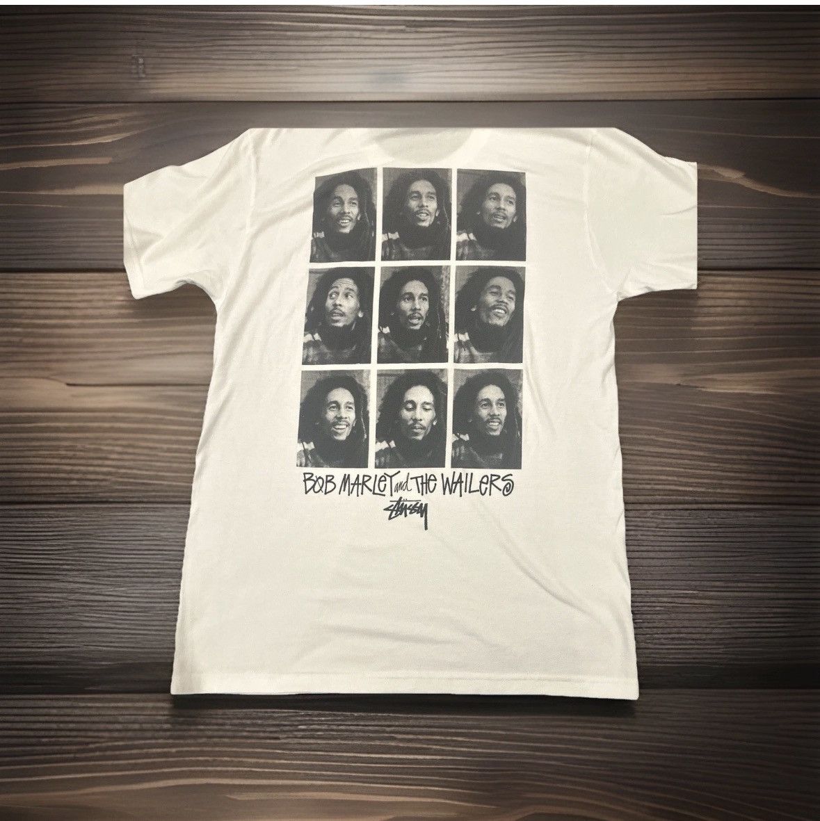 Stussy Bob Marley Graphic Tee White Medium Hoodie, Sweatshirt | FlexRushtees.com
