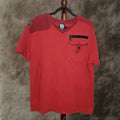 Vintage Enyoce T Shirt Mens 2xl Red V Neck Short Sleeve Pocket Zip Pocket Casual Shirt 2xl Mens Red