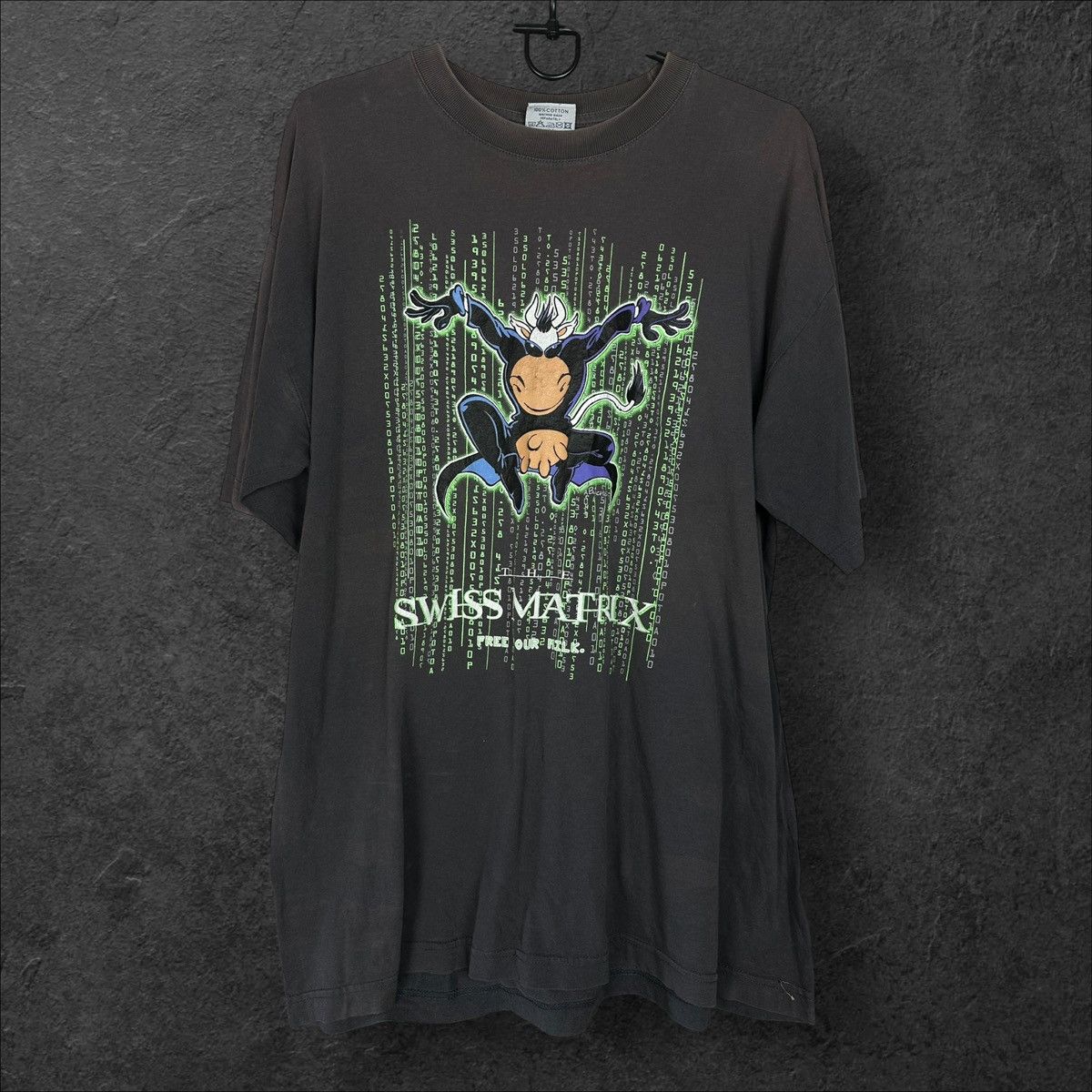Vintage 90s Humor The Swiss Matrix Free Your Milk Tee Hoodie, Sweatshirt | FlexRushtees.com