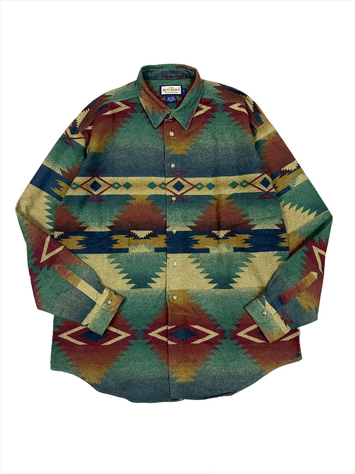 Native Holy Grail Ruff Hewn Navajo Native Design Shirt In Size L