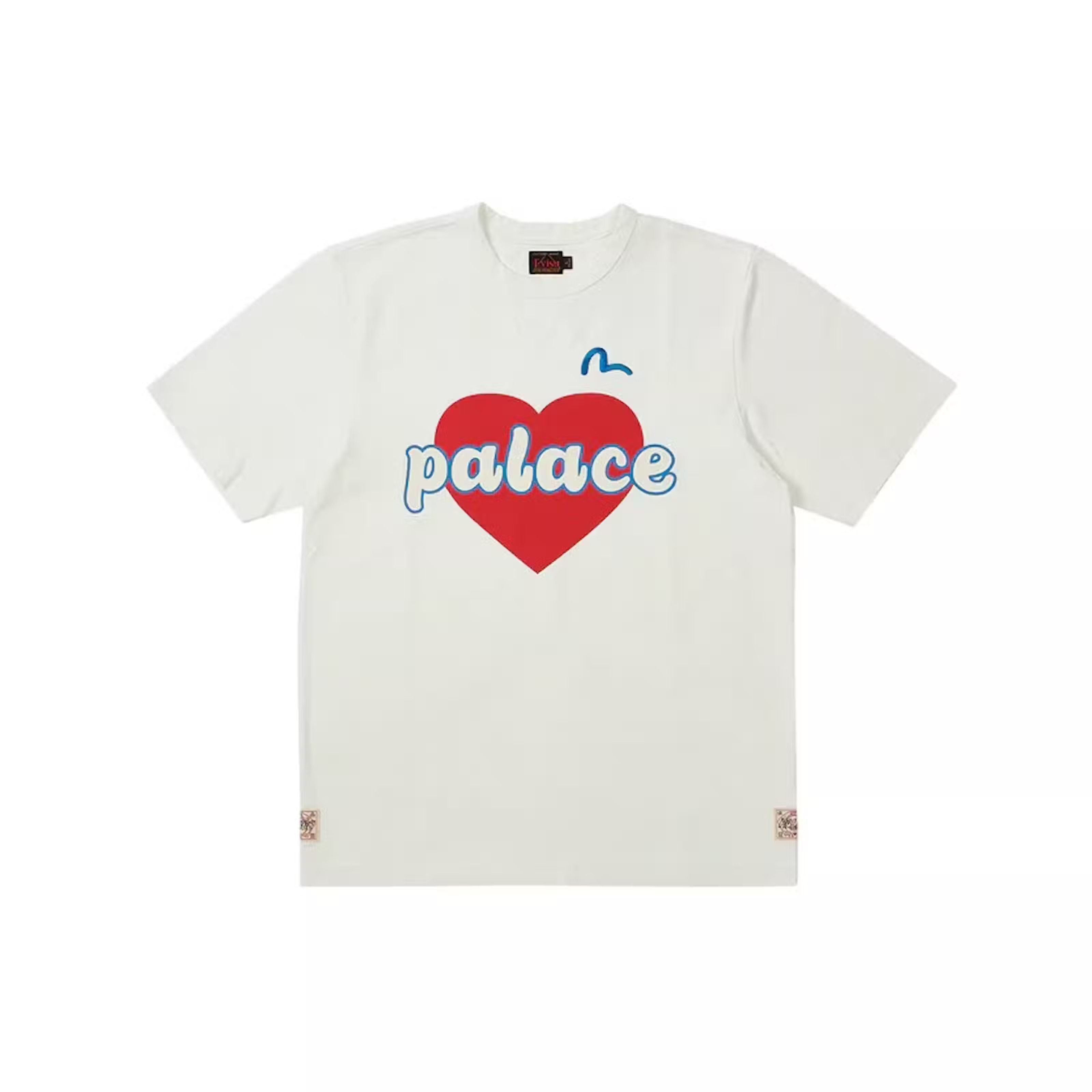 Palace X Evisu Heart T Shirt White Large Hoodie, Sweatshirt | FlexRushtees.com