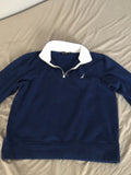 Vintage Nautica Pullover Fleece Blue Quater Zip Large