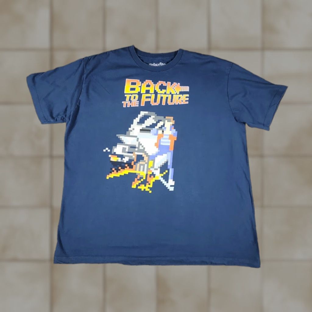 Vintage Welovefine Back To The Future Time Machine Blue Shirt Men S Size Xl
