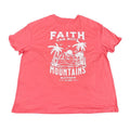 Shein Woman S Faith Can Move Mountains Oversized T Shirt In Coral