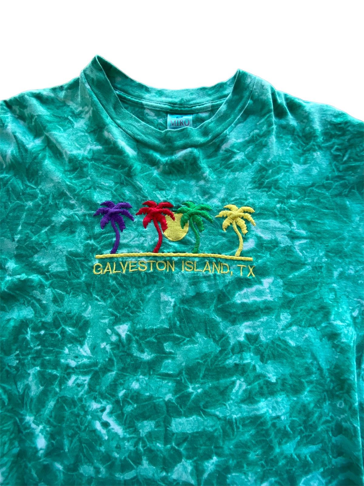 Vintage Galveston Texas Ocean Embroidery T Shirt