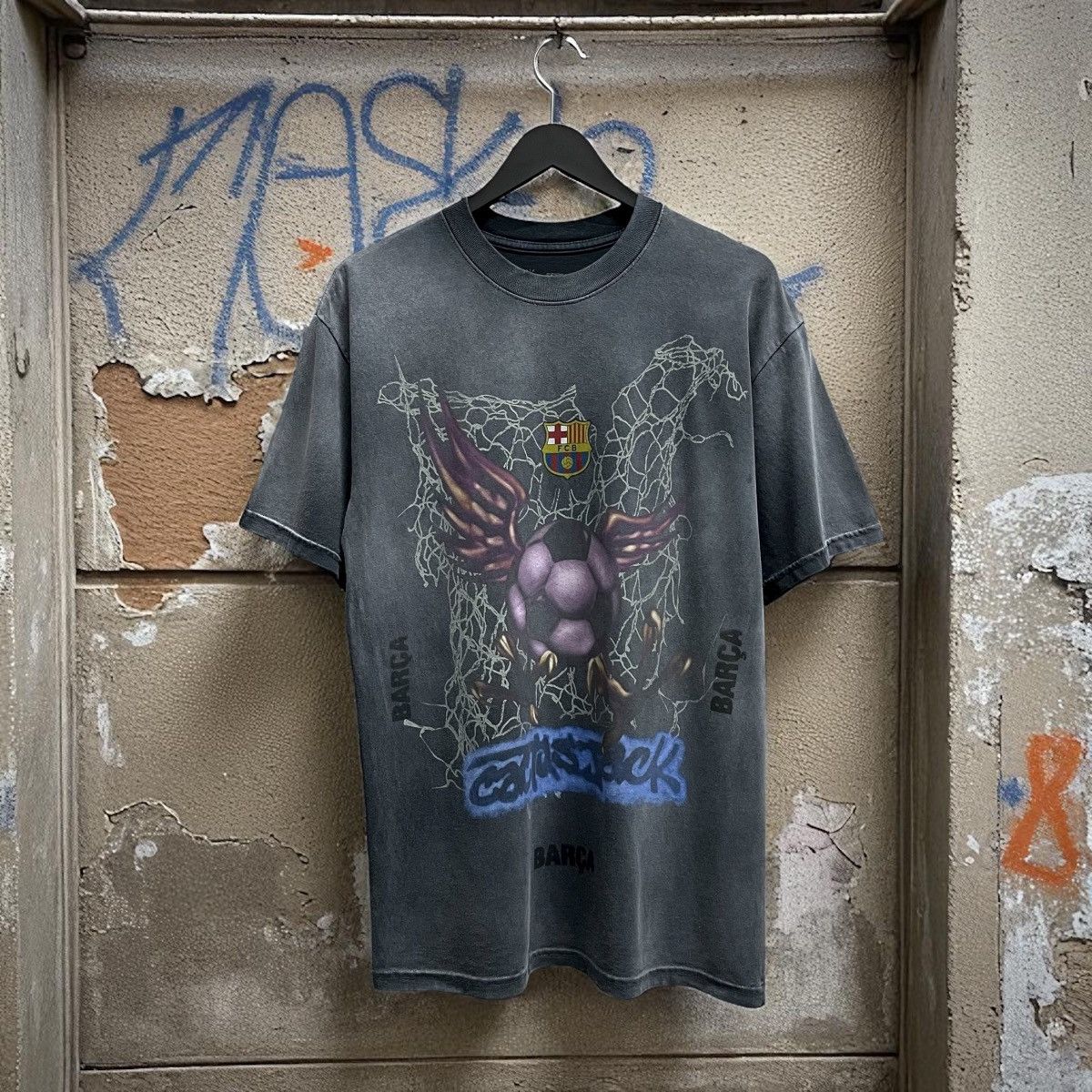 Scott Travis Scott Cactus Jack Fc Barcelona Washed Logo Spray