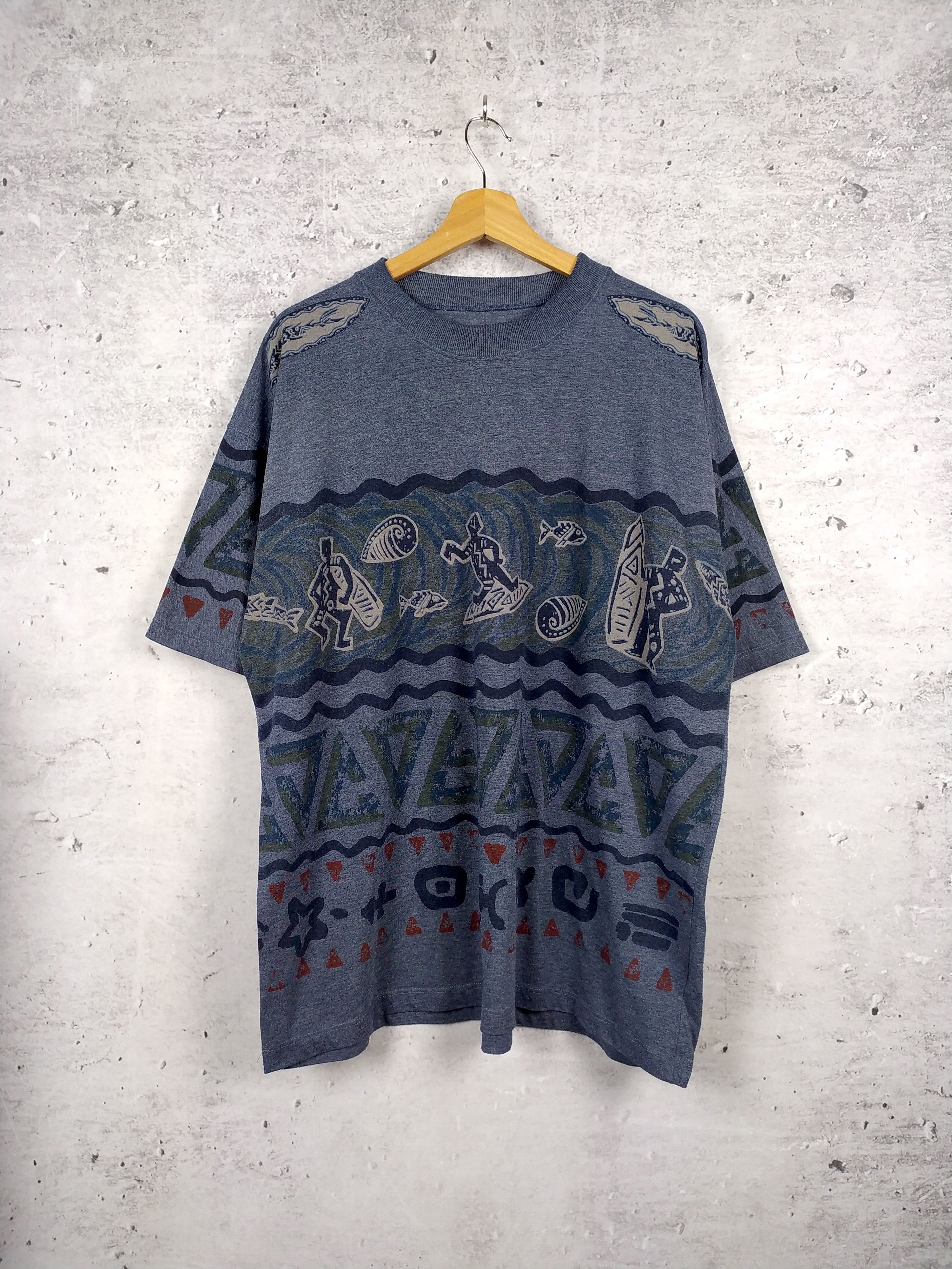 Vintage Surfing T Shirt Aztec Print F 006