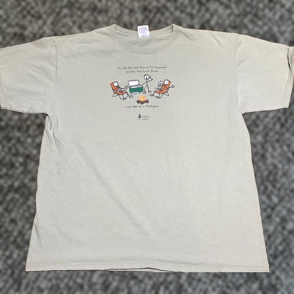 Vintage Anvil Women S T Shirt Xl Brown Outdoor Camping Funny Up North Michigan