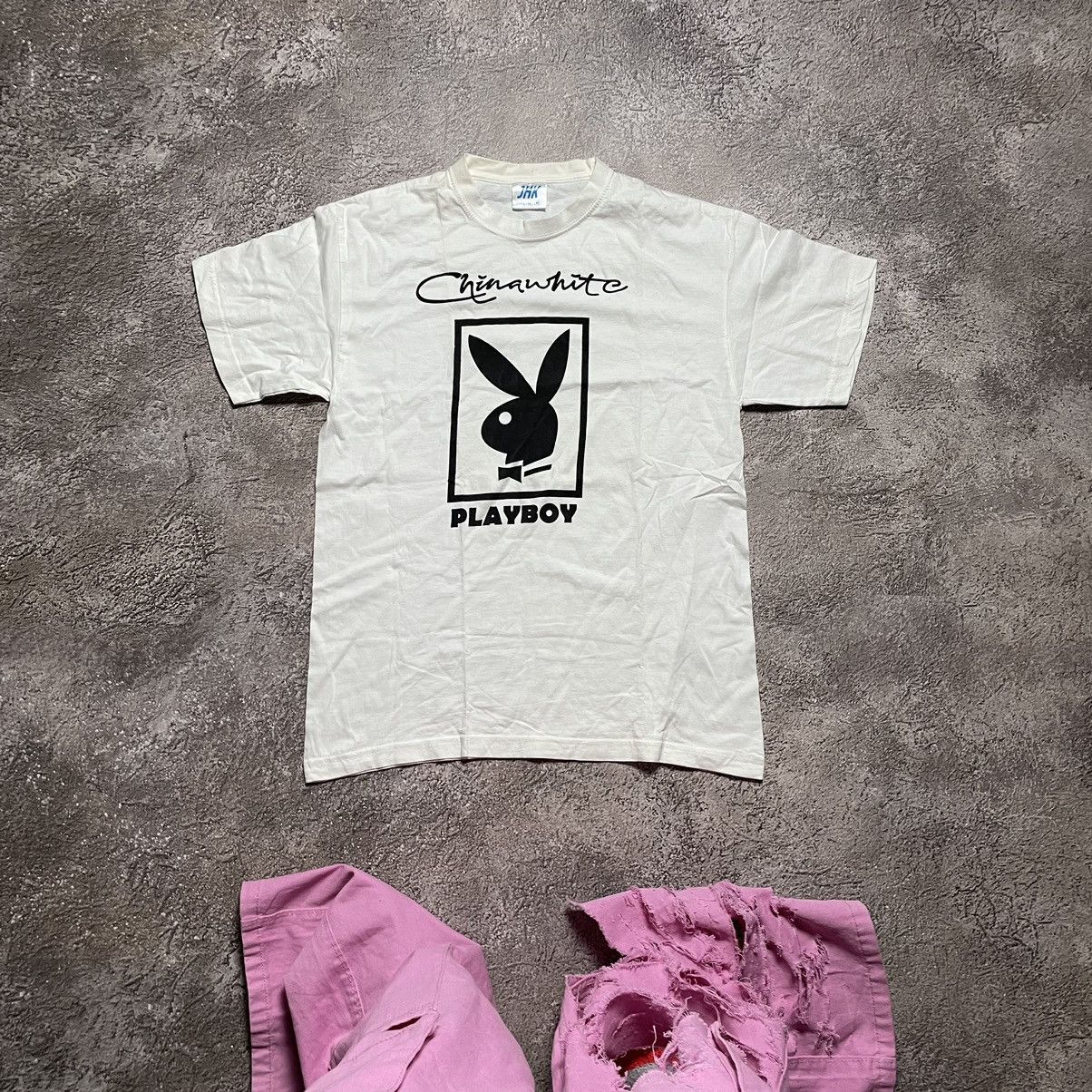 Vintage Adult Playboy Bunny Logo Chinawhite Slogan Tee Hoodie, Sweatshirt | FlexRushtees.com