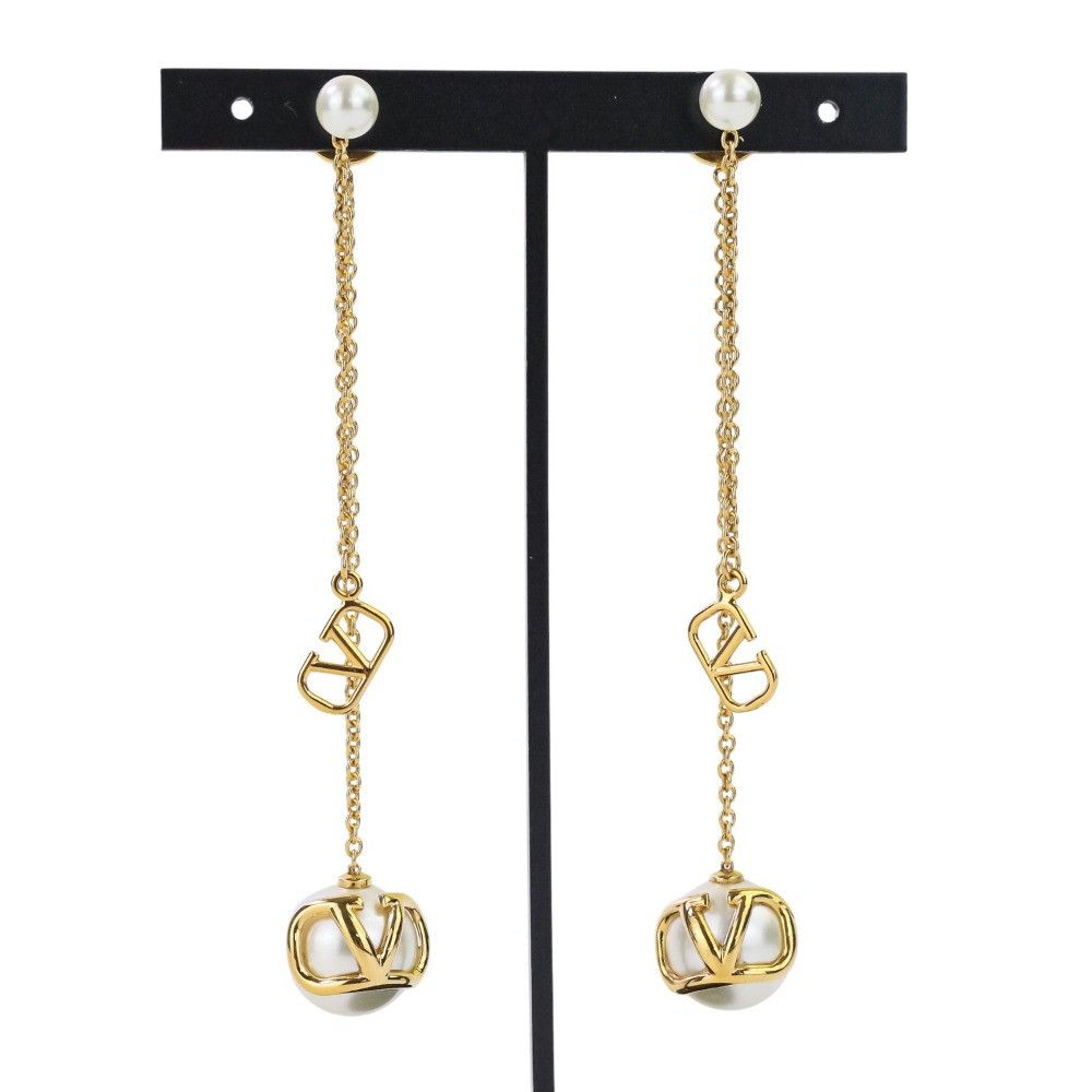 Valentino Valentino Garavani Vlogo Pearl Earrings Metal Earrings Duty Free For Usa