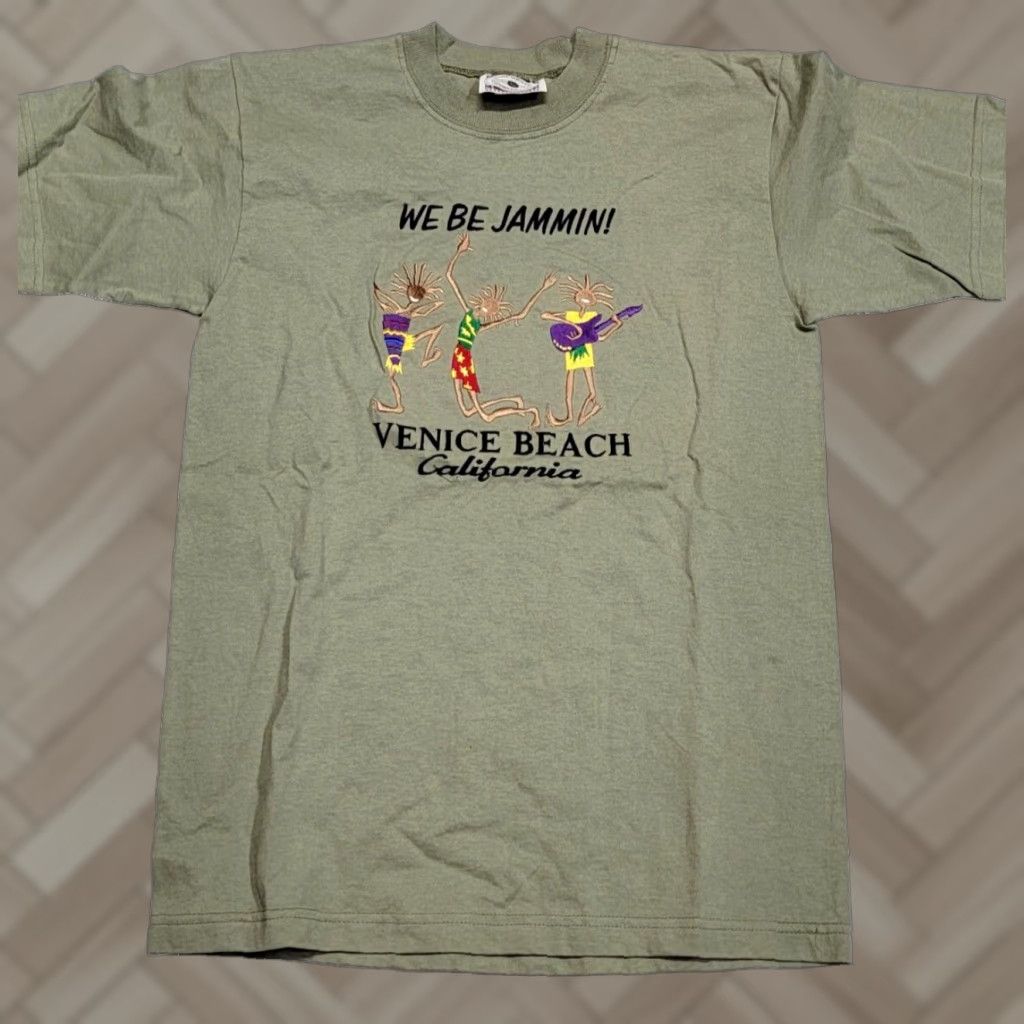Vintage Time Square Sportswear We Be Jamin Venice Beach Shirt Mens M Black Twill Cotton 90s