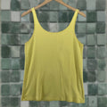 Fisher Eileen Fisher Tank Top L Organic Cotton Ribbed Jersey Cami Scoop Neck Yellow Women S S