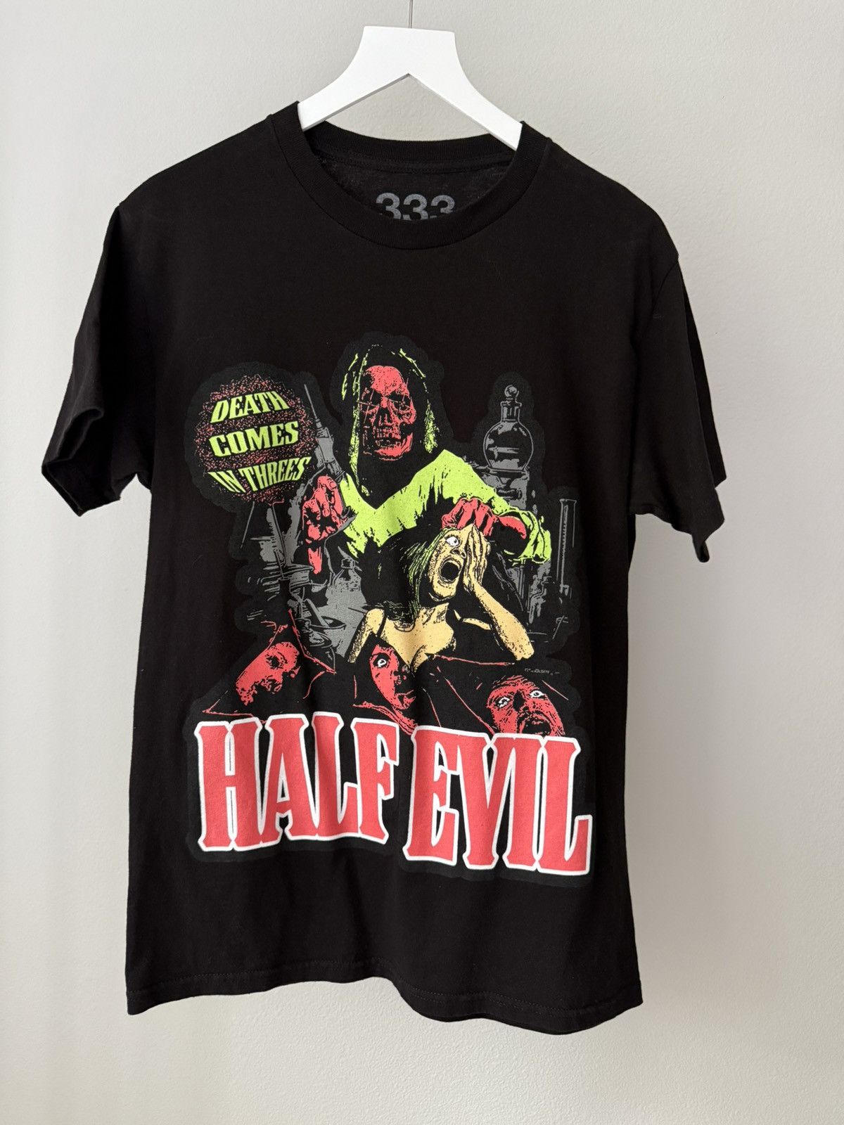 Evil Half Evil Death Comes In Threes Tee